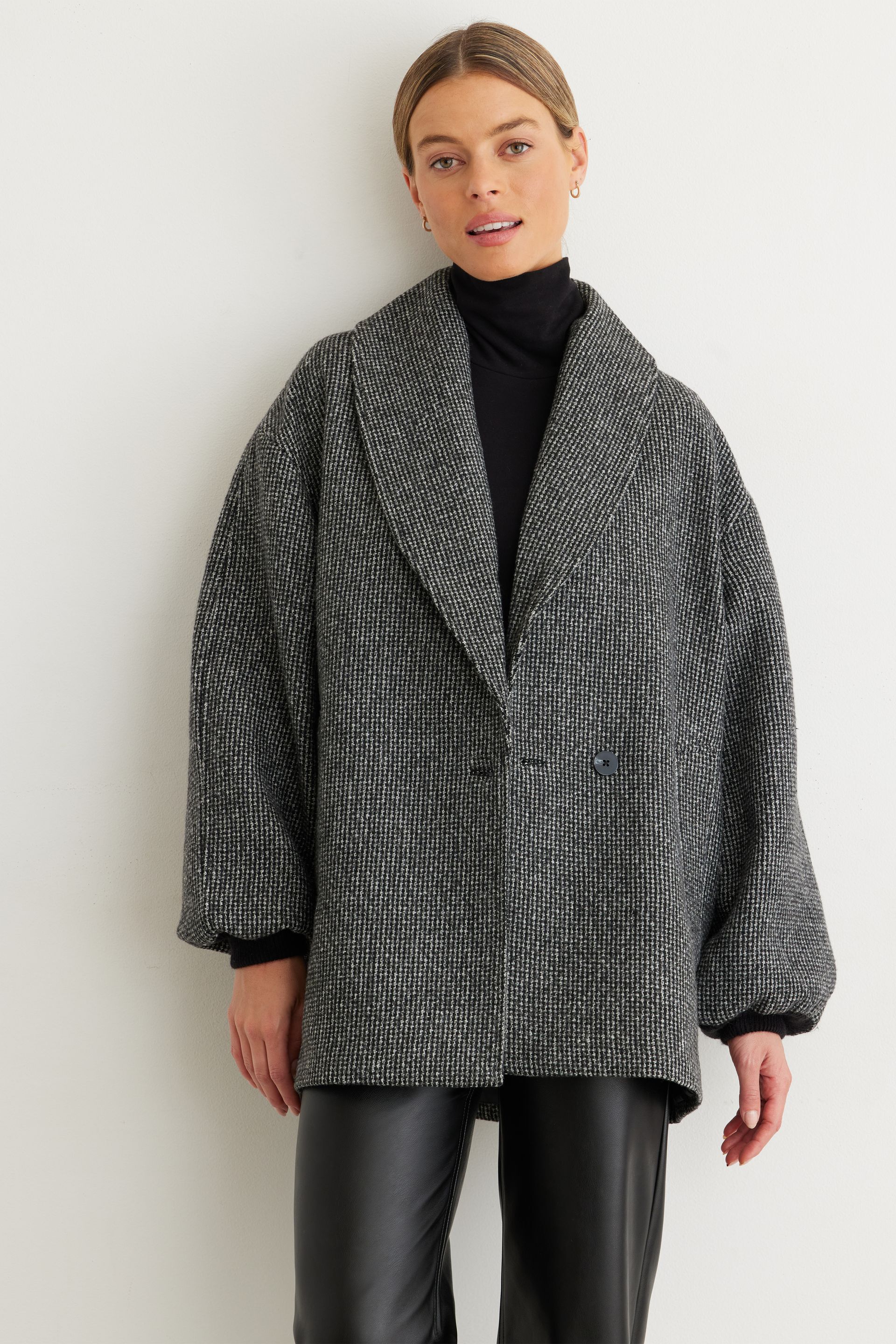 marled wool coat