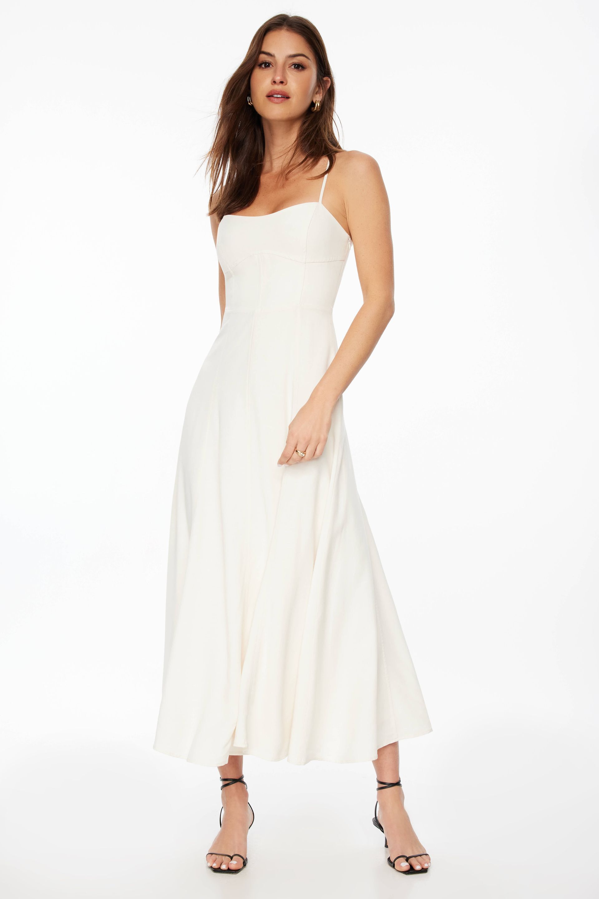 Sweetheart Linen Maxi Dress White | Garage