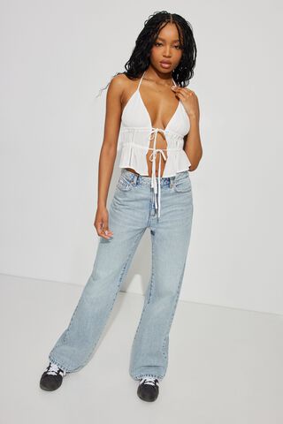 Open Back Cotton Tank Top and Flare Pants Set in White - Retro, Indie and  Unique Fashion
