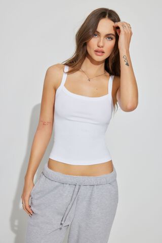 Ribbed Longline Cami and Flare Pants Set