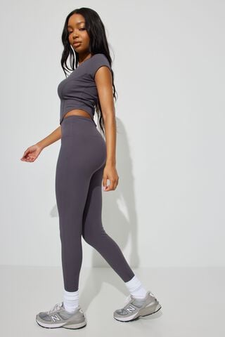 ASOS DESIGN seamless flare legging in gray heather - part of a set