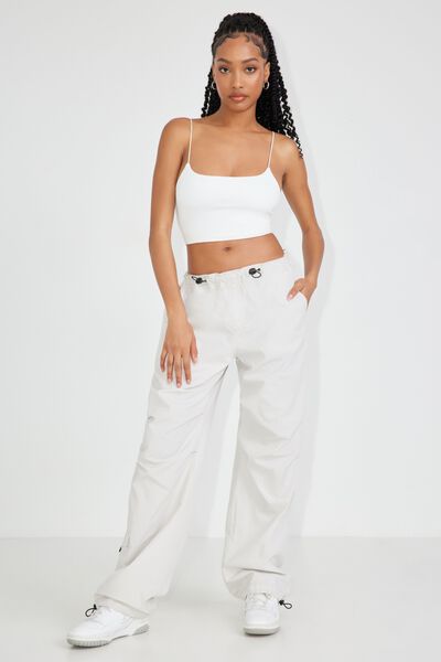 Parachute Cargo Pants in White - Glue Store