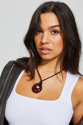 Black Leather Cord Necklace - 8 pack