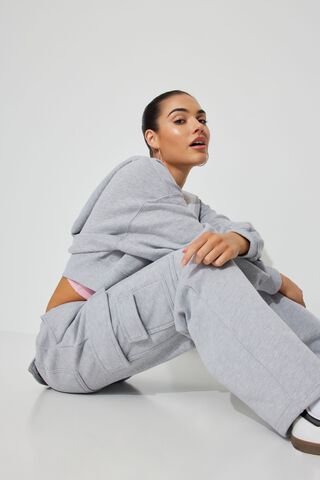 Lucuna Jogging Suits for Women - Sweat Suits Set Cold Shoulder Zipper Coat  + Slit Sweatpants 2 Piece Tracksuits Set