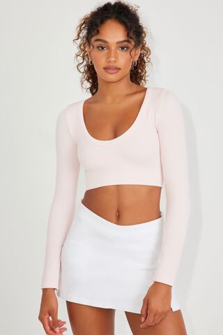 Seamless top with open back - Women's fashion