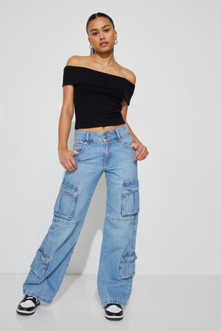 Plus High Waist Flap Pocket Side Strap Detail Cargo Jeans  Plus size cargo  pants, Wide leg jeans outfit, Jeans shirt for girl