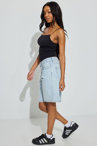 JDEFEG Shorts To Wear Under Skirts Women's Fashion Pattern Skirt Mini  Stitching Skirt Jeans Skirt Skirt with Pants for Women Black M