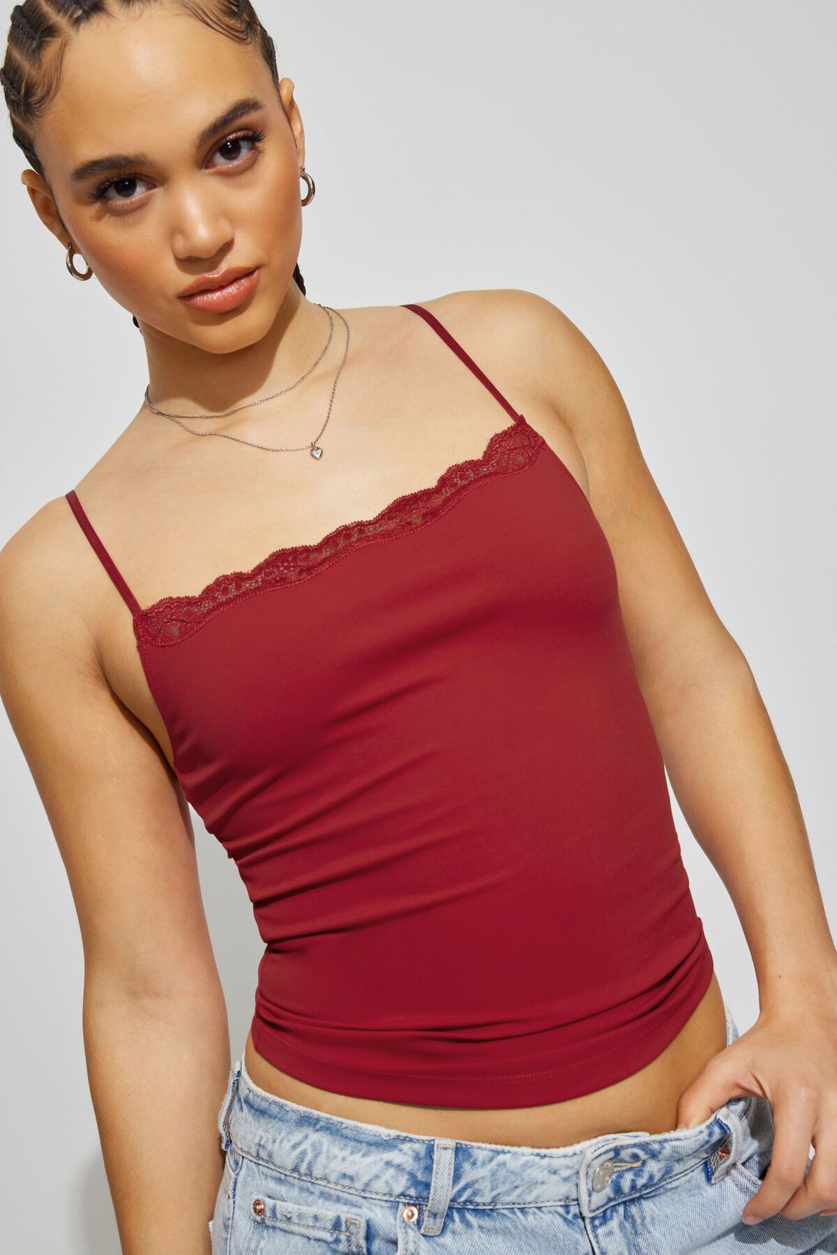 Katie Straight Neck Lace Cami