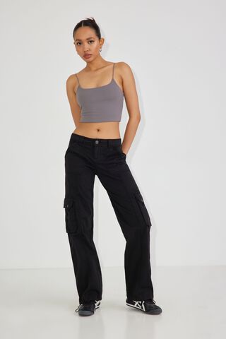 Garage Low Rise Flare Pants in Black