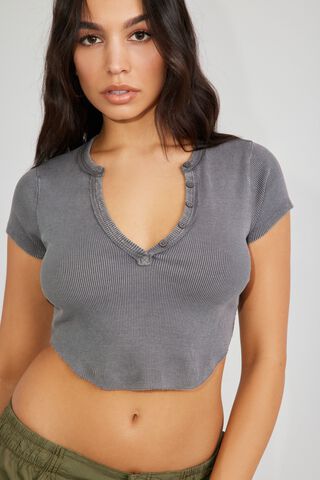 Ryder Long Sleeve Bralette Tee - Black