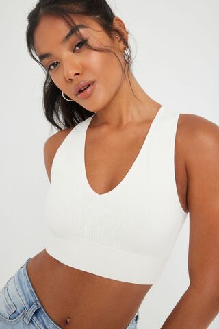 Classic Seamless 2.0 Short Sleeve Crop Top | White