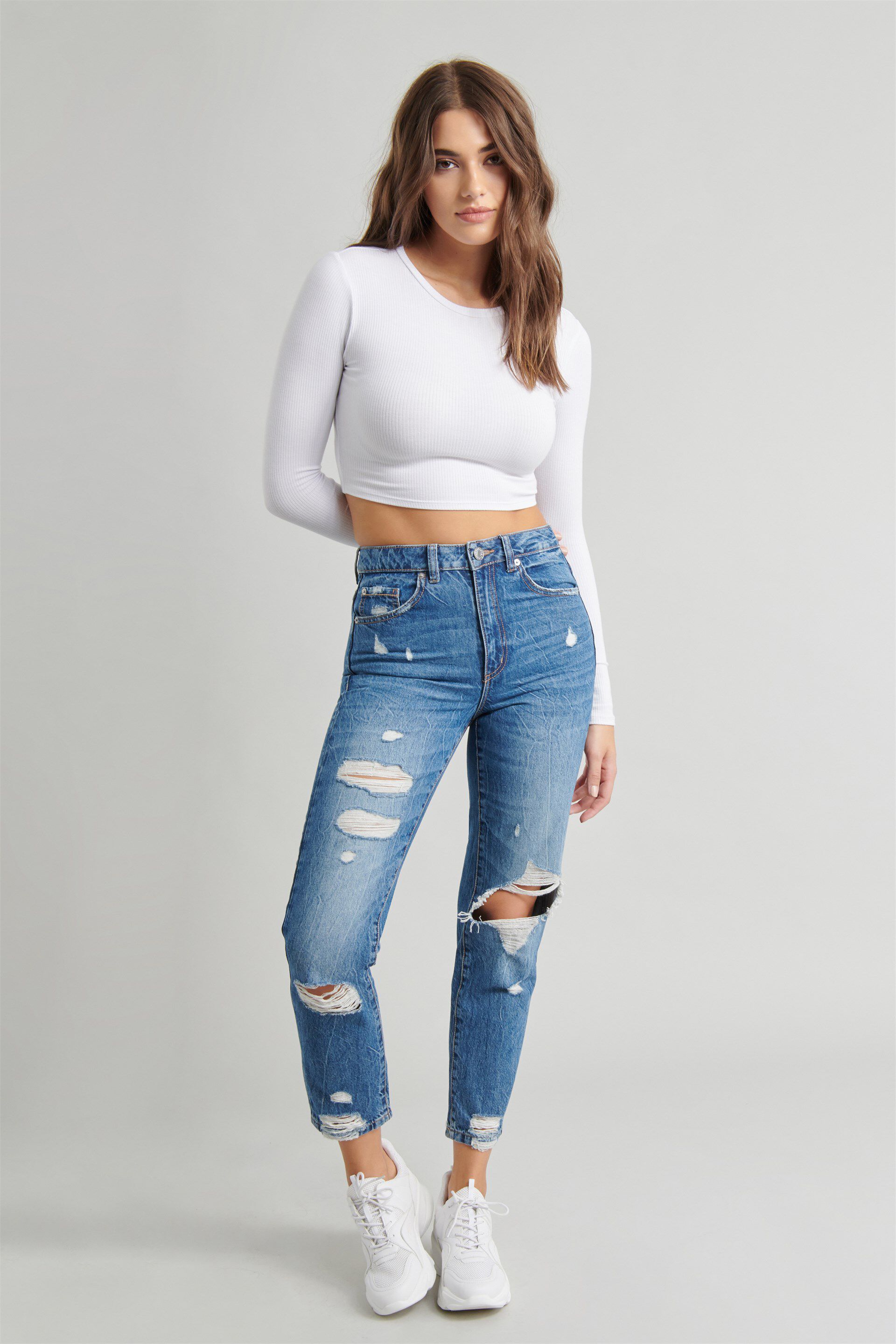 garage ripped mom jeans