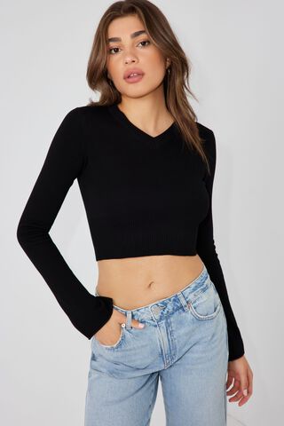 Ivyrevel long sleeve cutout top in black
