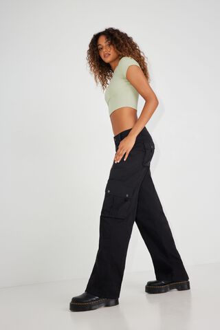 Women's Baggy Comfy Cargo Pants Drawstring Elastic Low Waist Wide Leg  Lounge Straight Cargo Pant with 4 Pockets