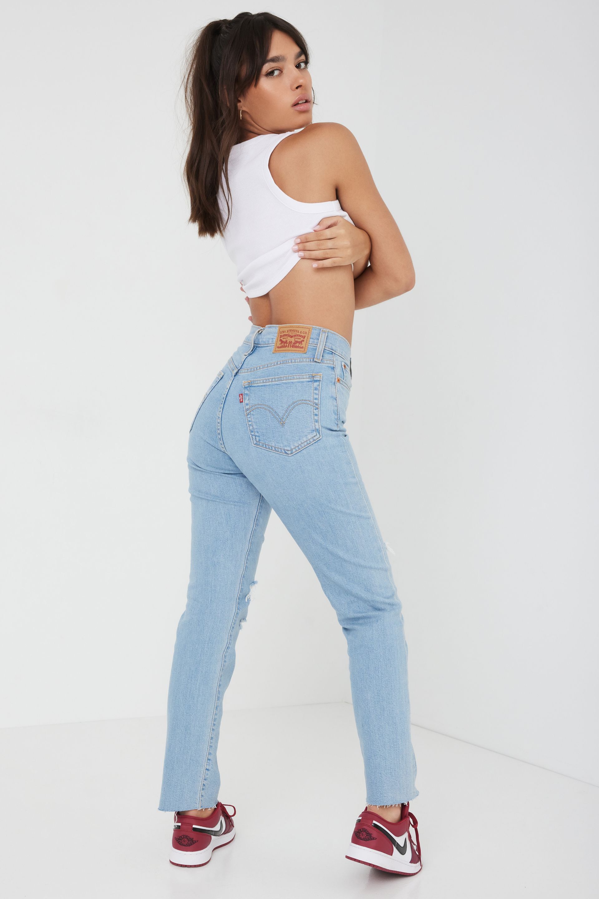 Levi's® Wedgie Destructed Straight Jeans