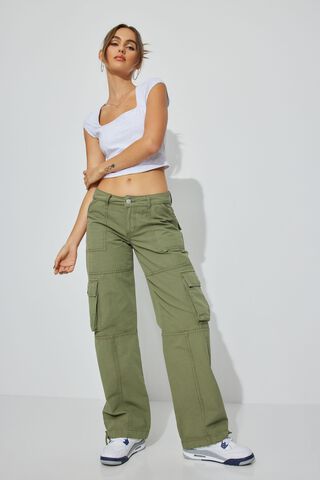 Green Hip Womens Taped Cargo Pants - P-CREF-R