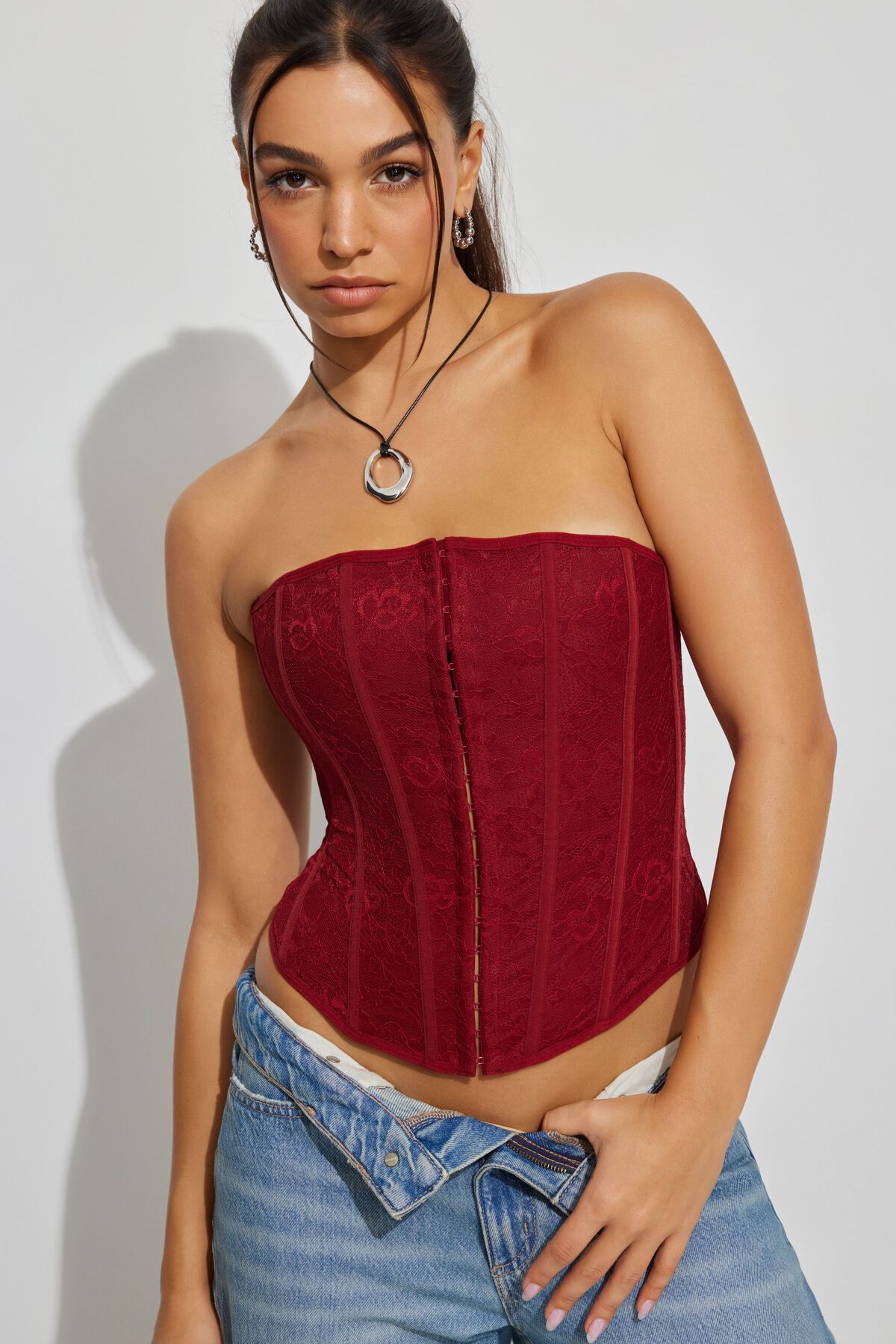 Buy Lace Strapless Corset Top - Order Bras online 1122204000