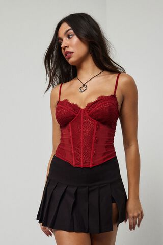  WUFCIYBO Lace Corset Top Bustier Tops for Women