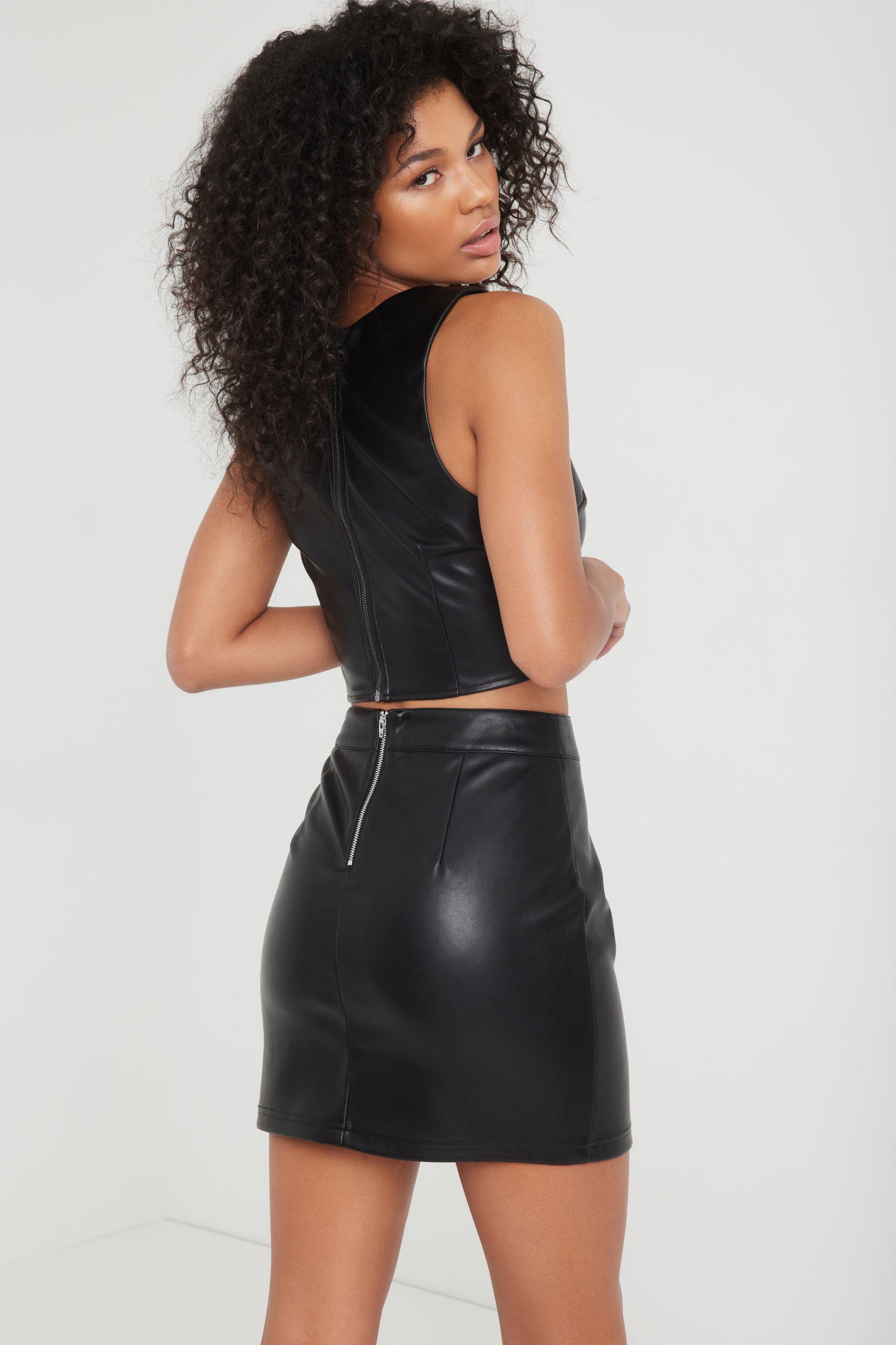 As If! Faux Leather Mini Skirt
