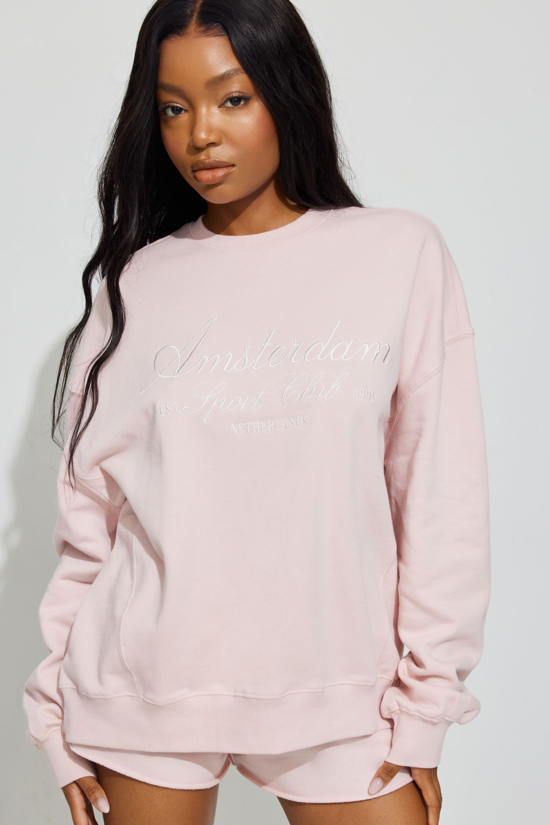 Oversized Crewneck Sweatshirt Pink | Garage