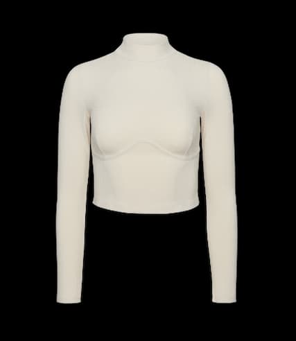 Daria white underbust mock neck top.