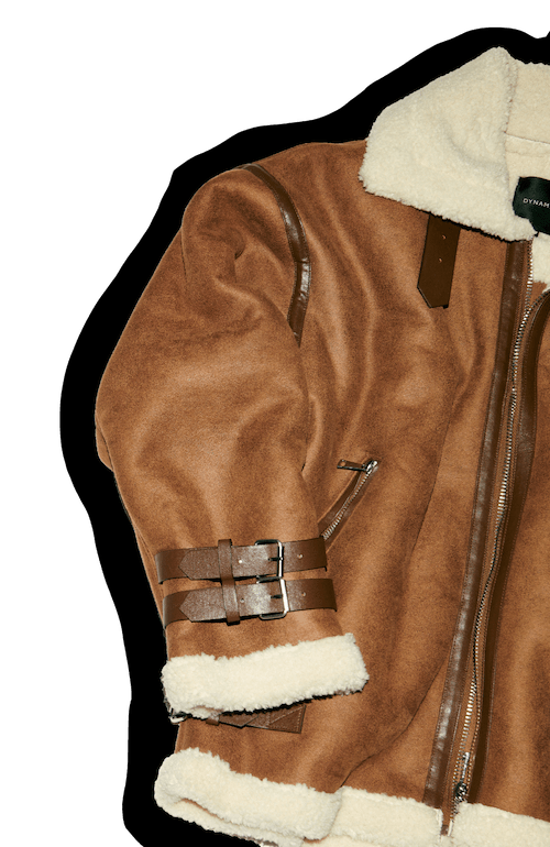 Brown ventura aviator jacket.